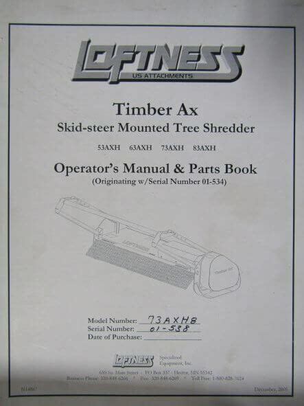 loftness timber ax manual